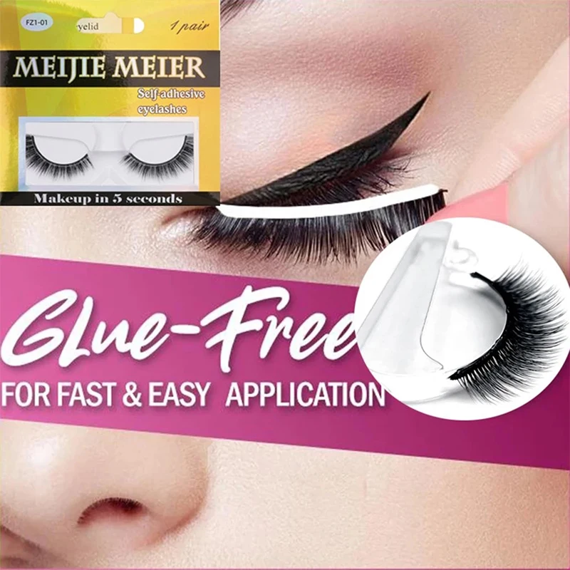 Reusable Self-Adhesive False Eyelashes Natural Multiple reversible glue-free self-adhesive Mink Lashes Fake Eyelashes Wholesale