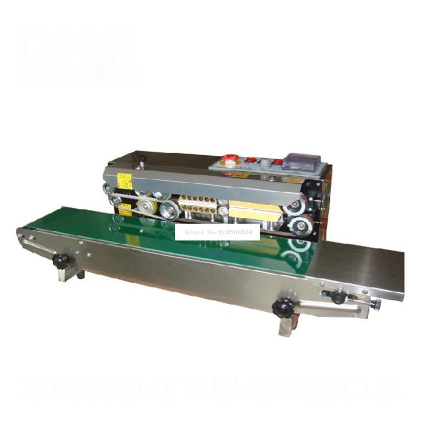 

FR800 Stainless Steel Continuous Sealer Aluminum Foil Plastic Bag Sealing Machine Automatic Heat Sealing Machine 110V/220V 80W