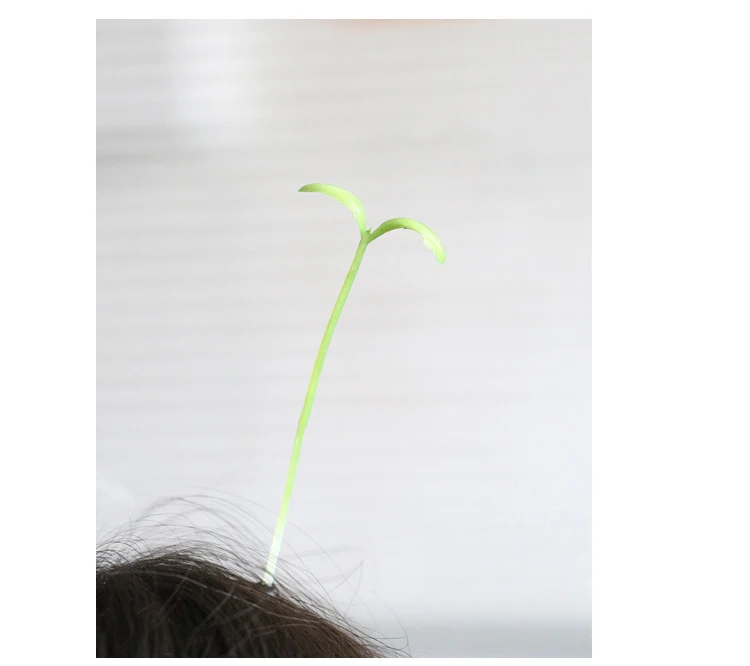 2pcs Hair Clip Plants Show Moe Artifact Small Bean Sprouts Miaofa Clip Head Long Grass Wacky Cartoon Headdress Flower