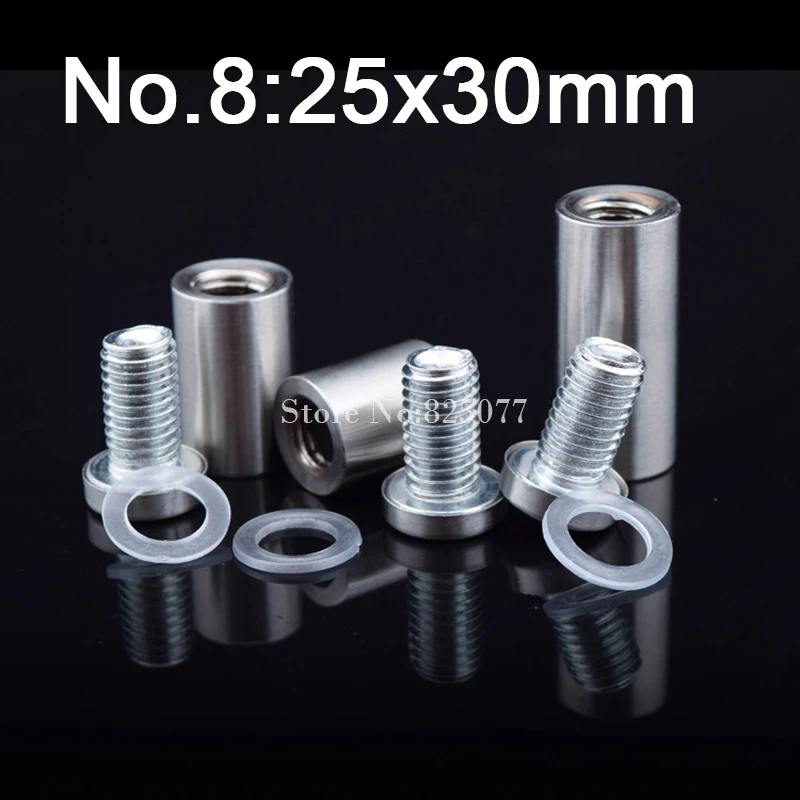 

400PCS 25x30mm Stainless Steel Glass Fasteners Acrylic Advertisement Hollow Standoffs Pin Nails Billboard Fixing Screws FK839