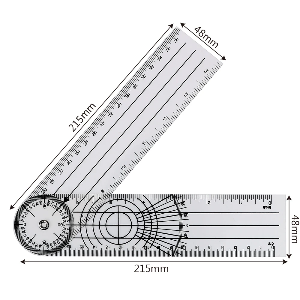 Measuring Tool Goniometer Protractors 360 Degree Rotation Professional Angle Medical Spinal Ruler Multifunction Goniometer