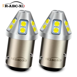 RUIANDSION 2Pcs 10-60V 2600Lm BA15D 1142 BAZ15D P21/4W LED Car Turm Light Brake Lamp Stop Signal 3030SMD Red White Yellow