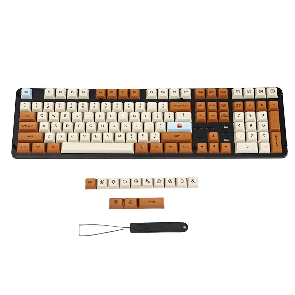 Moon Landing Mars Colony KIT1 Profile Similar to XDA PBT Dye Sub Keycap Set Suitable for MX Switches Mechanical Keyboard