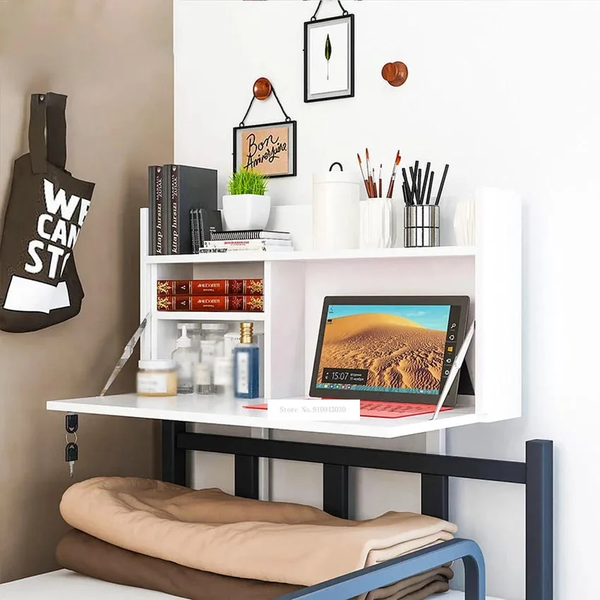 College Student Dormitory Foldable Table Mounted On Bed Creative Computer Laptop Notebook Stand On Bed Head Desk Table