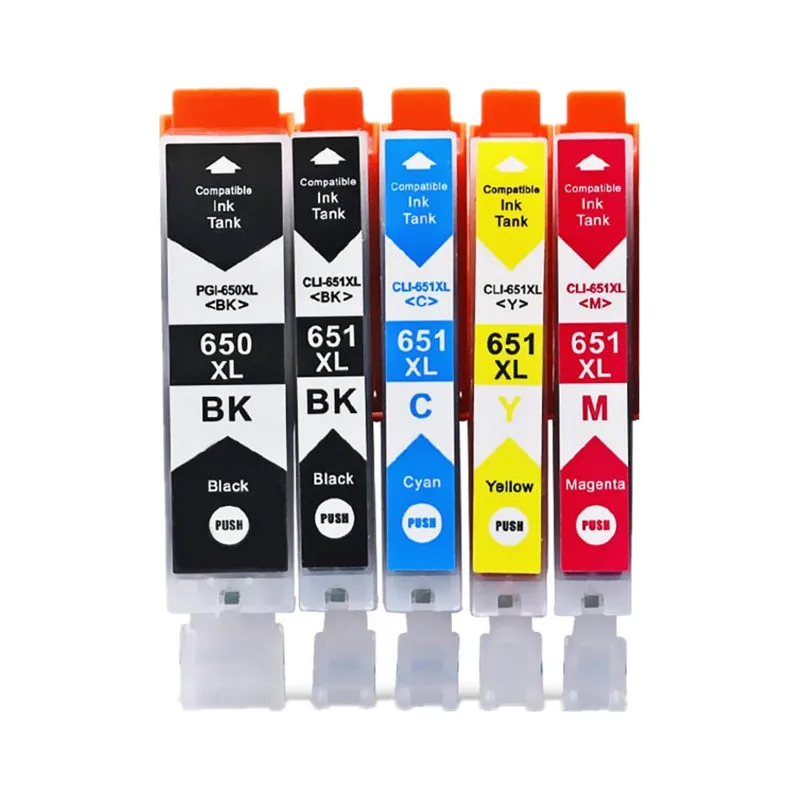 Compatible PGI 650 CLI 651 650XL Ink Cartridges PGI650 CLI651 for Canon Pixma MG6360 MG6460 MG7160 IP7260 iX6860 iP8760 MX726