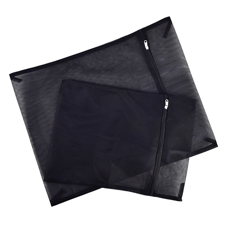 1PC Clothes Washing Machine Laundry Bag With Zipper Nylon Mesh Net Bra Washing Bag  Black Wash Bags