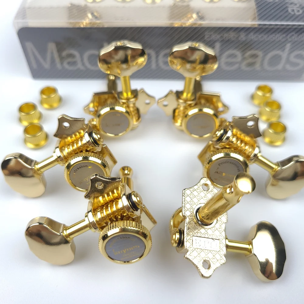 NEW Vintage 1:16 Open Gear Locking Tuning Pegs Gear Butterbean Guitar Machine Heads Tuners Gold