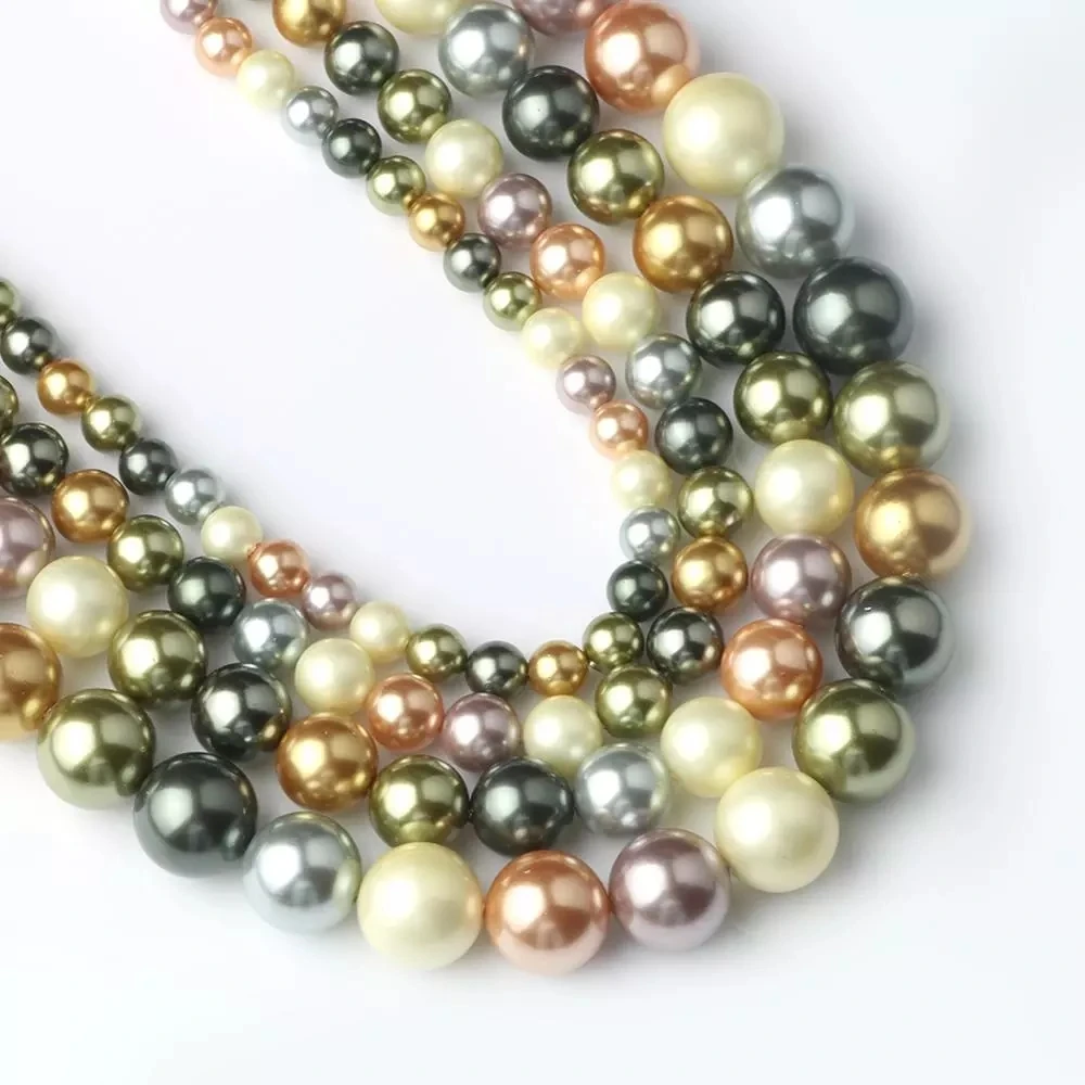 Natural Fine Freshwater Pearl Orange Purple Round Shape Loose Beads For Jewelry Making DIY Bracelet Necklace 6-12mm Strands 15''