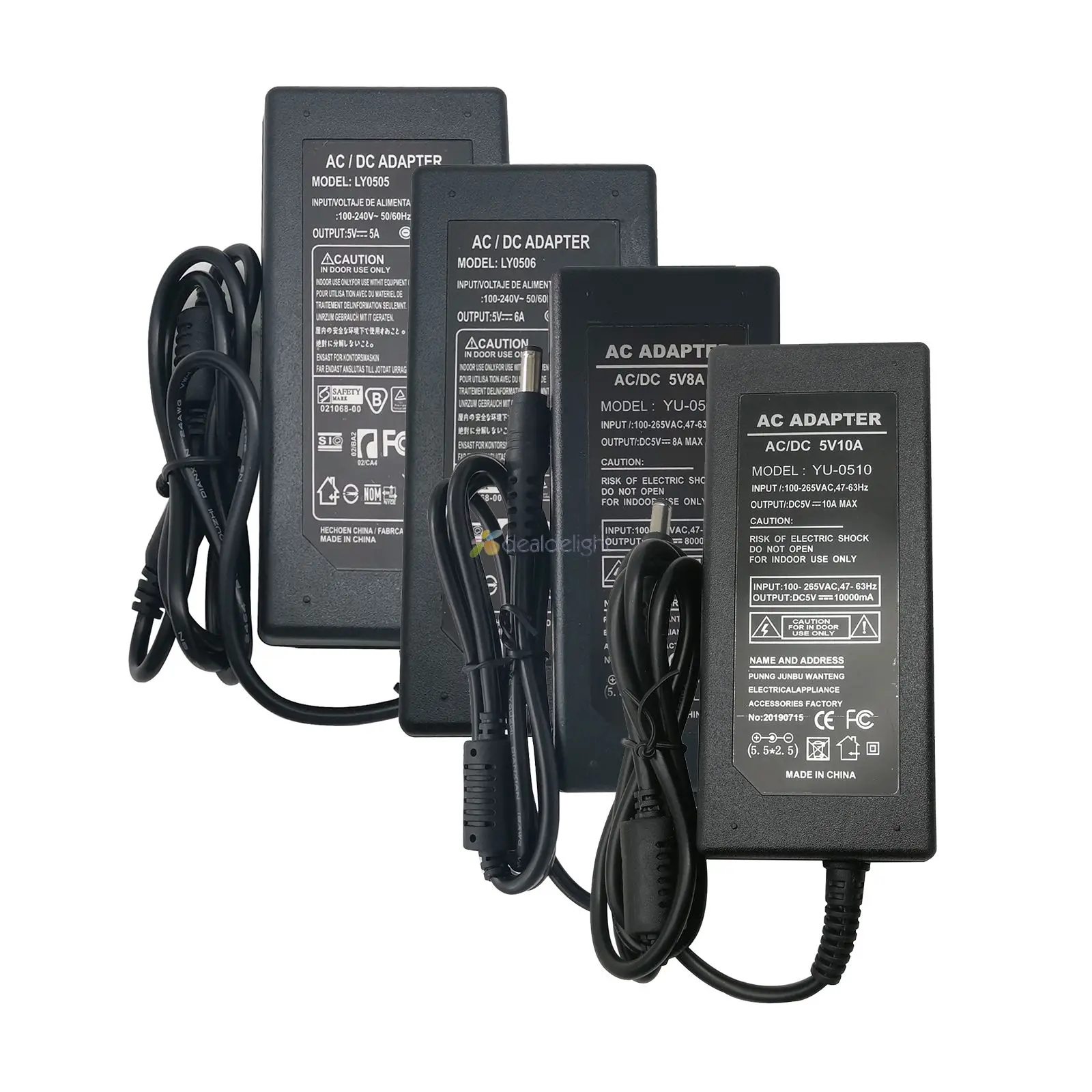 5V LED Power Supply 5A/6A/8A/10A Switching Adapter For WS2812B WS2811 SK6812 WS2801 Led Strip Lights/Security Cameras/Video