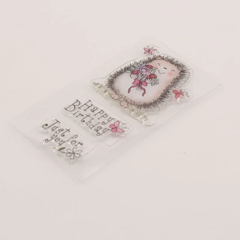 Glücklich Hedgehog Transparent Klar Silikon Stempel Dichtung DIY Scrapbooking Gummi Stanzen Färbung Präge Tagebuch Dekor Reusable