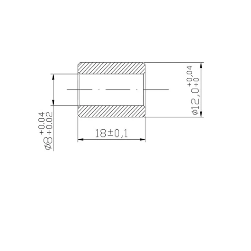 Powder Metallurgy Copper Sleeve Inner Diameter 8mm OD 12mm Lenght 3.3/6/7/8/12/18mm Copper Base Bearing for Household gear