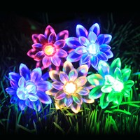 Holiday Lighting Solar Led String Lights Christmas Decoration 2024 Garden Decoration Outdoor New Year 2024 Lotus Flower Wedding