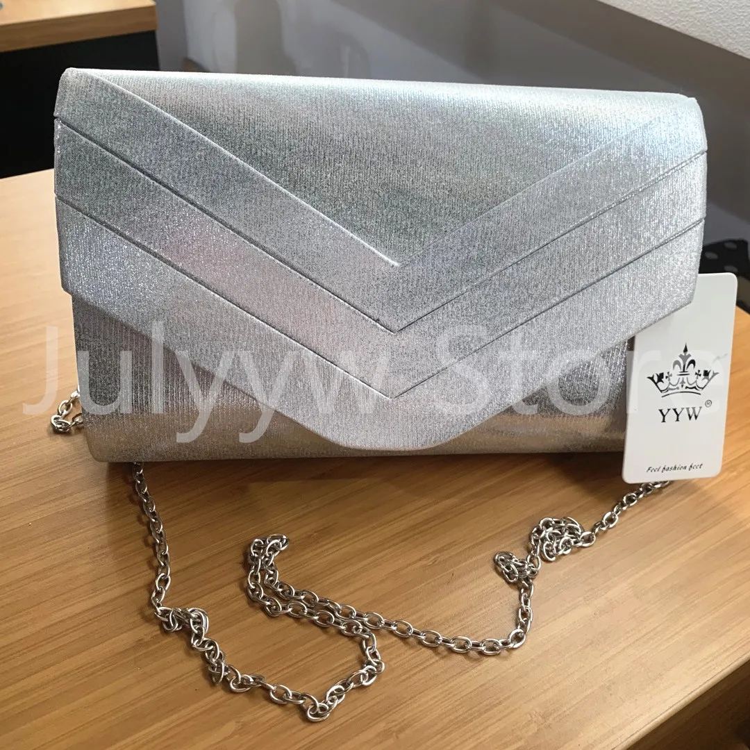 Suede Shoulder Messenger Bags for Women PU Leather Envelope Purse Wedding Bridal Evening Party Handbags Lady Chain Crossbody Bag