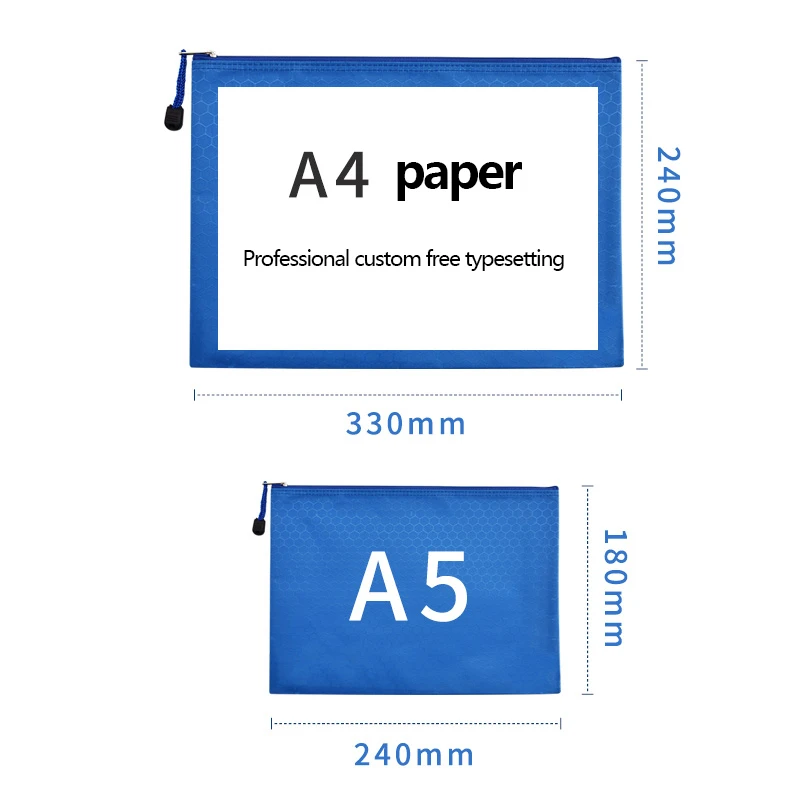 5pcs Color Single-layer Canvas Blazed Paper Folder Book Pencil Pencil Case Bag Document File Bag Supplies