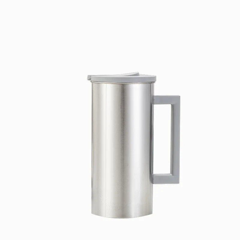 55OZ  Morden Style Stainless Steel Pitcher Water Jug with Plastic Handle and Lid for Water Tea Pitcher Juice Jug Stainless Steel