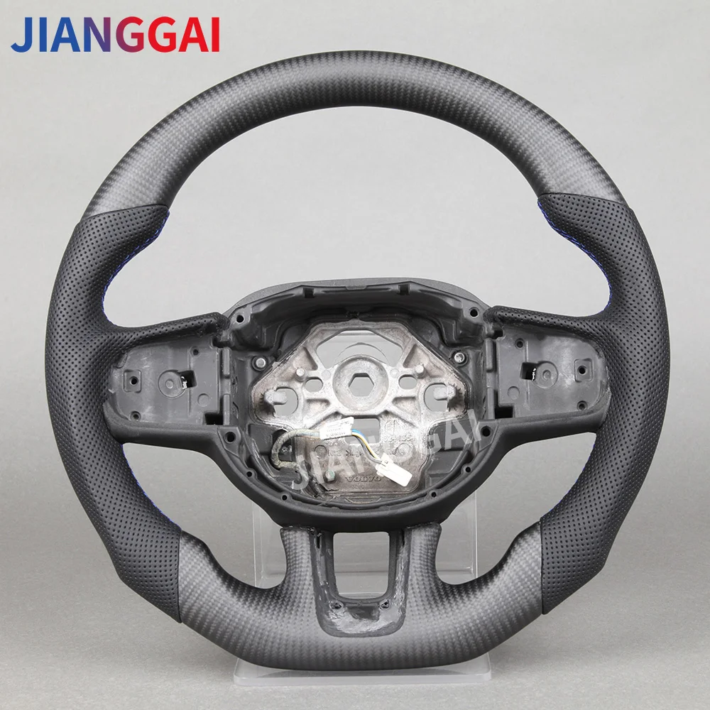 Matte Carbon Fiber Steering Wheel Perforated Leather Suitable For Volvo V60 2021-2022  S60 2021 XC40 2018-2019 Cars