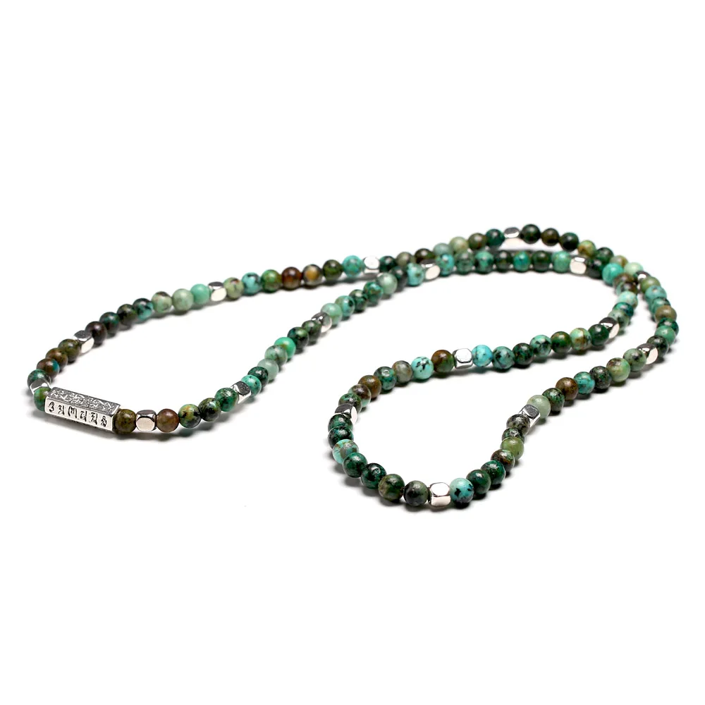 108 Mala Bracelets Tibetan Natural Stone African Turquoises Beads Bracelet Men OM Yoga 4mm Beaded Bracelets for Women Men