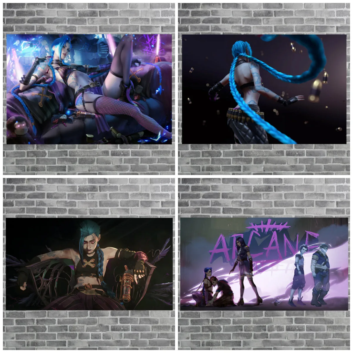 Arcane Jinx League of Legends Game Poster Canvas Painting Anime Posters Room Wall Decor Wall Painting Home Decoration Painting