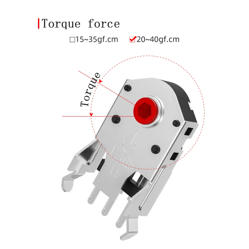 Kailh5/7/8/9/10/11/12mm döner fare kaydırma tekerleği kodlayıcı 1.74mm delik işareti, 20-40g kuvvet PC fare