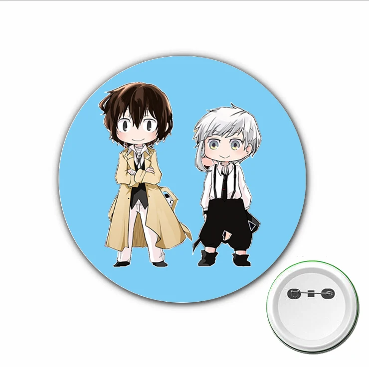 3 stücke Anime Bungou streunende Hunde Cosplay Abzeichen Cartoon Pins Brosche für Kleidung Zubehör Rucksäcke Taschen Knopf Abzeichen