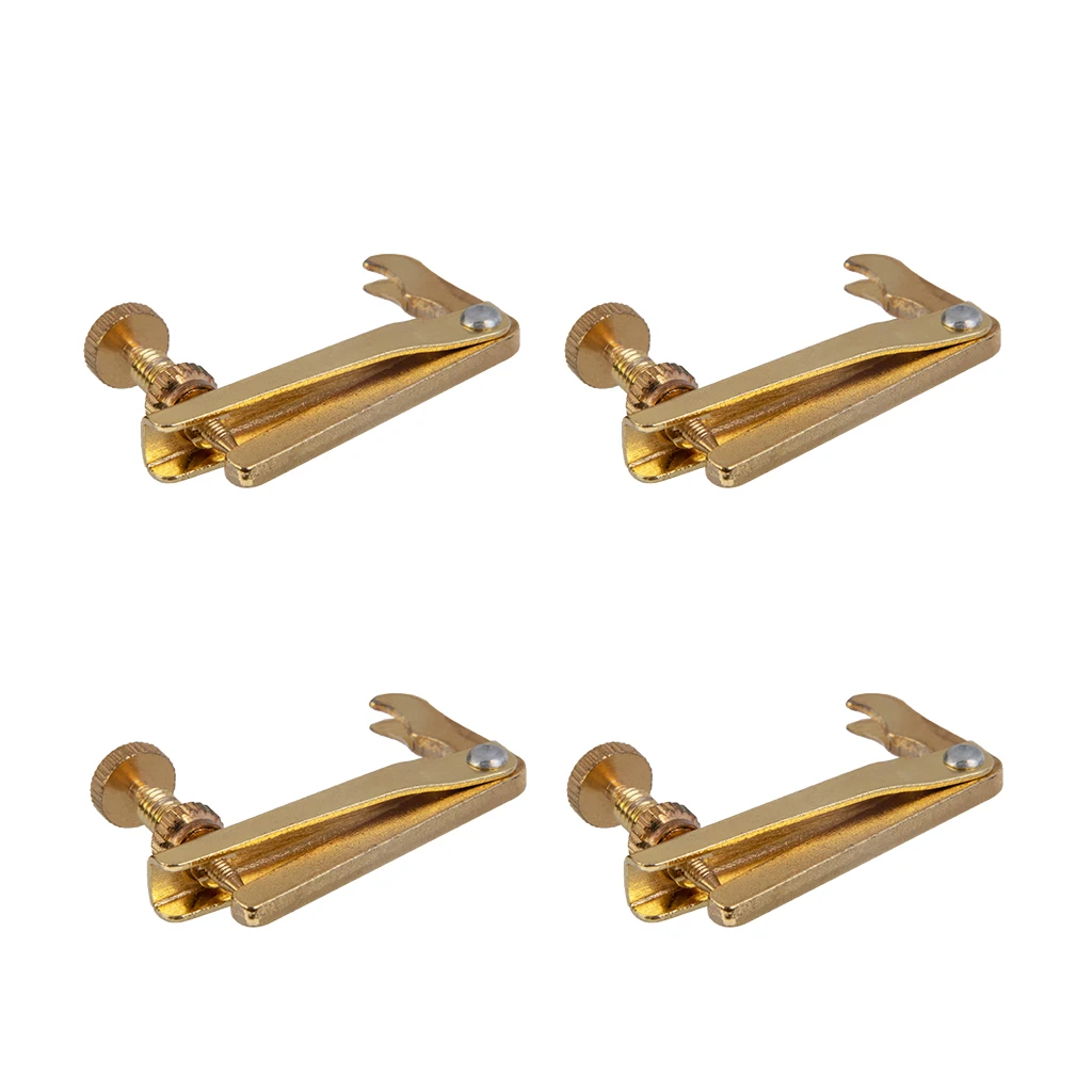 4PCS Violin Fine Tuner Adjuster Copper Gold Alloy Silver For 3/4 4/4 Size  Accessory  DIY Fiddle Repair Tailpiece