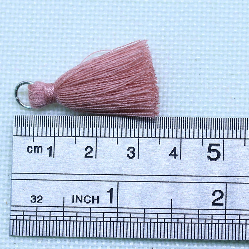 20-100Pcs Polyester Cotton Mini Metal Ring Tassel Trim DIY Hanging Ring Fringe Trim Garments Curtains Jewelry Decor Tassels Lace