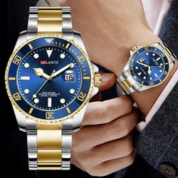 Mens Quartz Watches Top Brand Luxury Business Waterproof Luminous Large Dial Men Wristwatches Sports Stainless Steel Watch