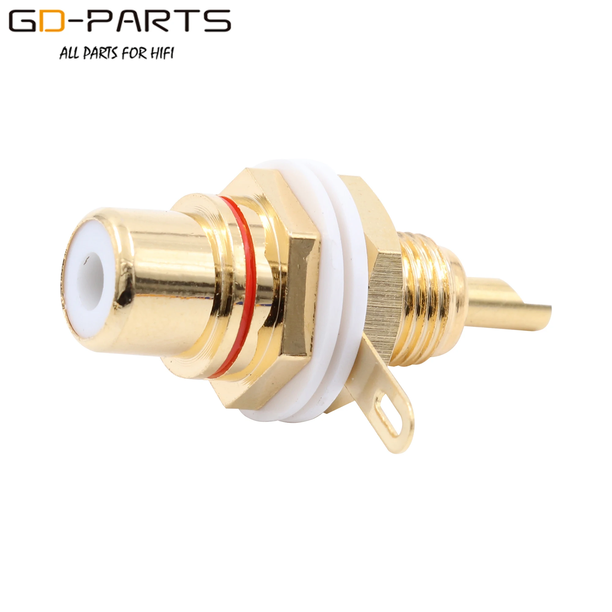 24K Gold Plated Brass Female RCA Jack Socket Hifi Audio Video Signal Cable Connector Terminal For AMP CD Panel Mount Bulk SALES