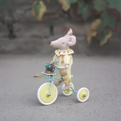 Aizulhomey Circus Clown Rat Metal Tricycle Mouse Dollhouse Furniture 1/12 1/8 GSC BJD Blyth OB11 Lol Doll Accessories Baby Toys