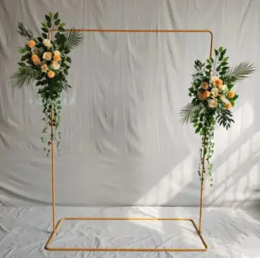 

Wedding props stage background frame iron square arch decorative flower stand welcome area sign frame custom