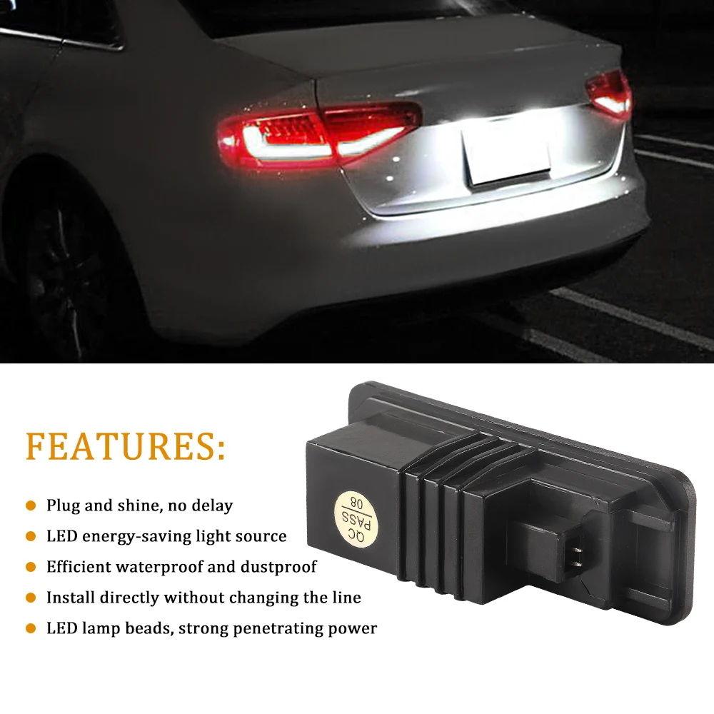 Car LED License Number Plate Light 12V 3W 18SMD Error-Free Bulb For VW Golf MK4 MK5 MK6 Passat Polo CC Eos VW NEW Beetle II 2006 - view 2