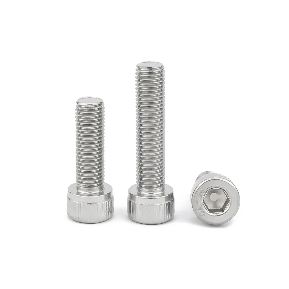 M3x0.35 M4x0.5 M5x0.5 M6x0.75mm 304 Stainless Steel A2-70 Fine Thread Hexgonal Hex Socket Round Cap Head Screw Allen Bolt 4-80mm