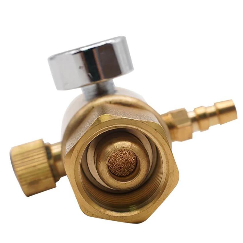 All Copper Argon Pressure Reducer Anti-shock Pressure Reducing Valve Gas Argon Regulator Gauge 0-3000PSI Flow Gauge Meter