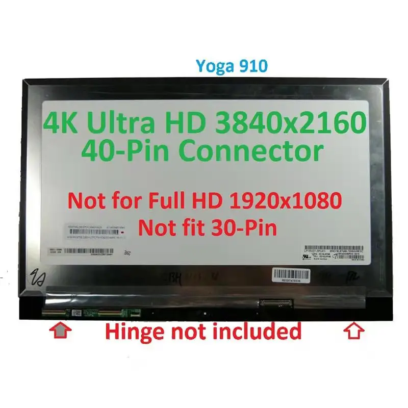 

JIANGLUN for Lenovo YOga 910 5D10M35107 LP139UD1(SP)(A2) UHD 4k lcd screen assembly with touch board