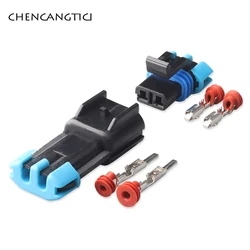 1 Set Delphi 2 Pin GM Weather Pack Kit Male Female Waterproof Sensor Fan Connector Plug 15300002 15300027