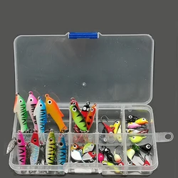 36PC Hard/Spinner/Artificial Bait Kit Winter/Ice Fishing Lure/Hook/Tackle/Balancer Wobbler For Pike Walleye Perch Leurre For Jig