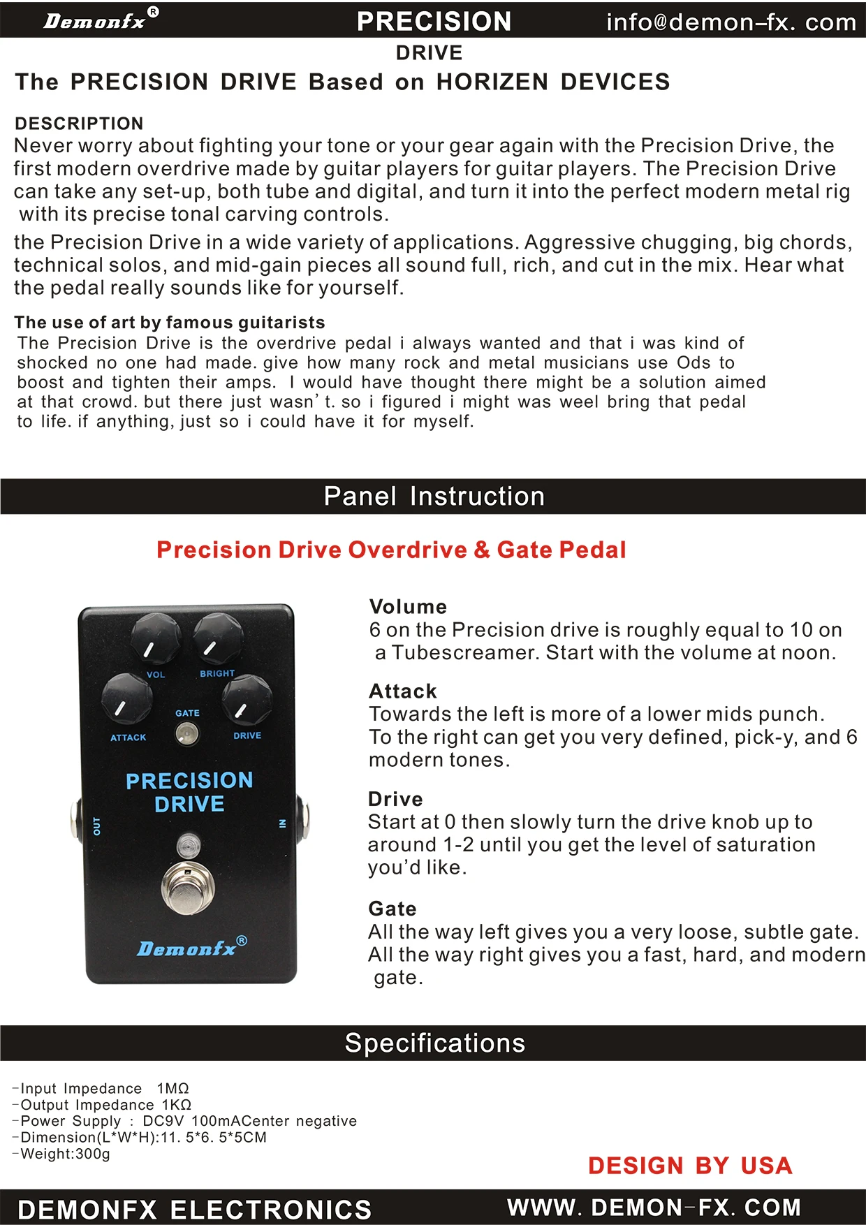 Demonfx AT-DS Freedman BE-ODX Guitar Effect Pedal Overdrive Distortion Delay CHorus AUTOWAH Pedal