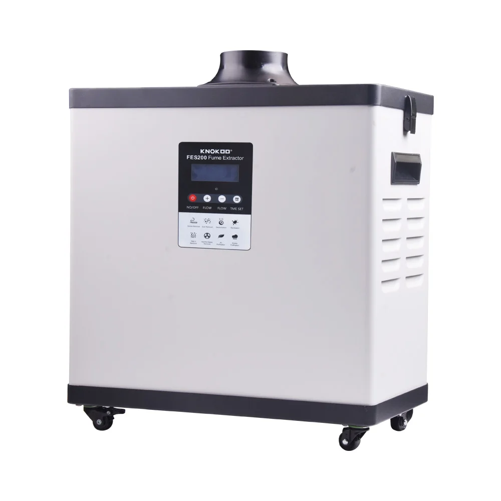 KNOKOO 200W Digital Display Remote Control Soldering Fume Extractor Smoke Absorber FES200 Laser Smoke extractor Machine