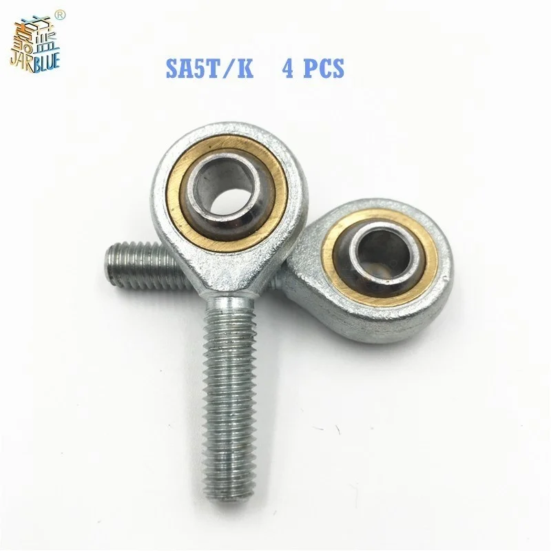 

4pcs SA5T/K POSA5 5mm right hand male outer thread metric rod end joint bearing SA5