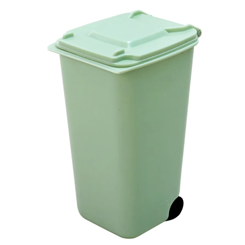 Mini Waste Bin Desktop Storage Box Home Garbage Basket Container Table Trash Can Swing Cleaning Barrel Desk Organizer Storage