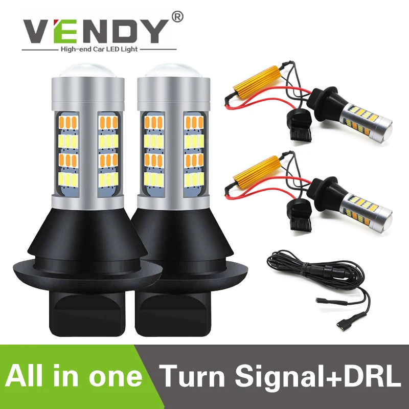 

1set Auto LED Turn Signal Bulb + Daytime Running Lights DRL Canbus Lamp For The Car WY21W T20 7440 PY21W BAU15S P21W BA15S W21W