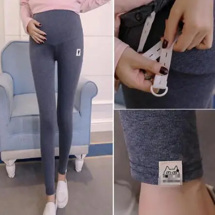 Pregnant Women Pants Trousers Small Cat Leggings Pregnant Women Stomach Lift Pants Stretch Feet Pants Spring and Autumn