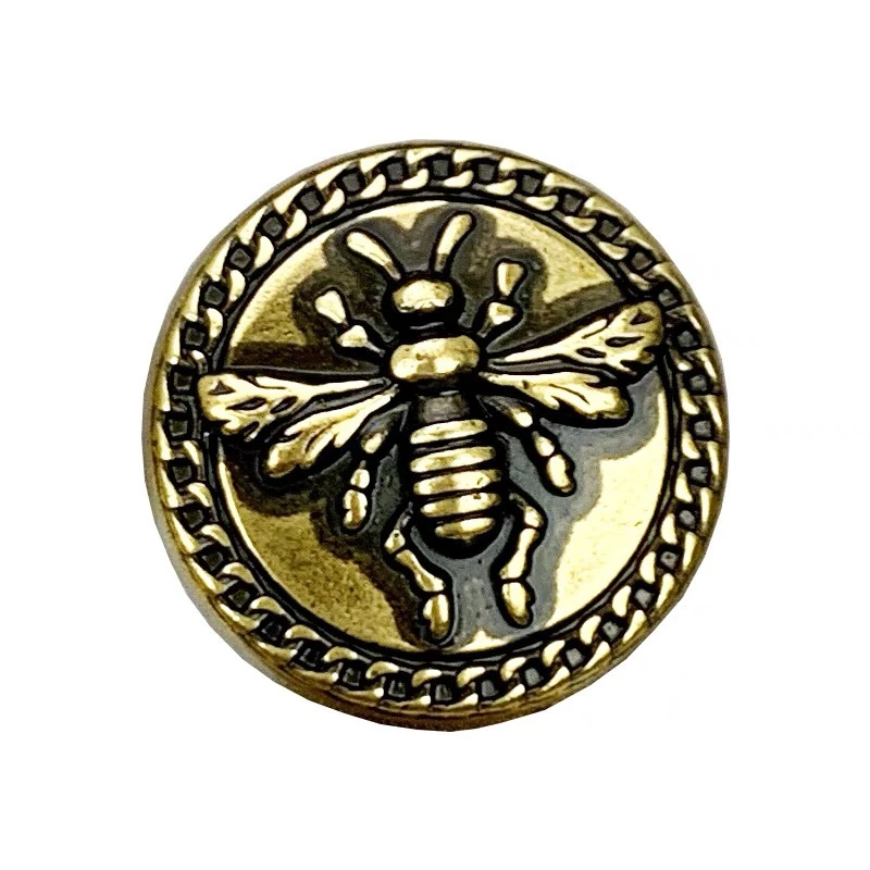 10 Uds. Botones de ropa Vintage con diseño de abeja de 15/20mm, suministros y accesorios de costura, botones de Metal para ropa, botones de costura DIY