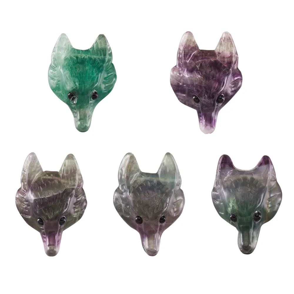 pingentes de cabeca de lobo flauta quartzo aventurine cristal pedra natural para colar faca voce mesmo joias acessorios 01