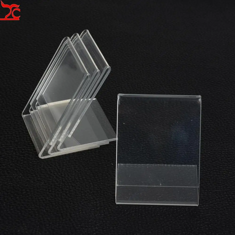 5*7CM Clear Acrylic Namecard Price Tag Advertise Display Stand Holder Hook Shelf for Retail Price Card Showcase Counter