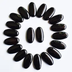 Wholesale 20pcs/Lot fashion high quality natural black onyx oval shape cab cabochon beads for Jewelry making 15x30mm free