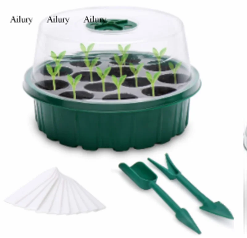 13-Hole Round Seedling Box Seeds Grow Container Plate Bean Sprouts Flower Conatainer Vegetable Hydroponic ,Garden Supplies