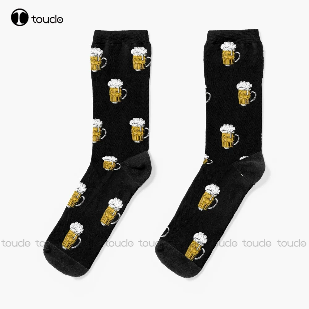 

New Food Patternfunny Beer Lover Gift Idea Socks Volleyball Socks Personalized Custom Unisex Adult Socks Popularity Gifts