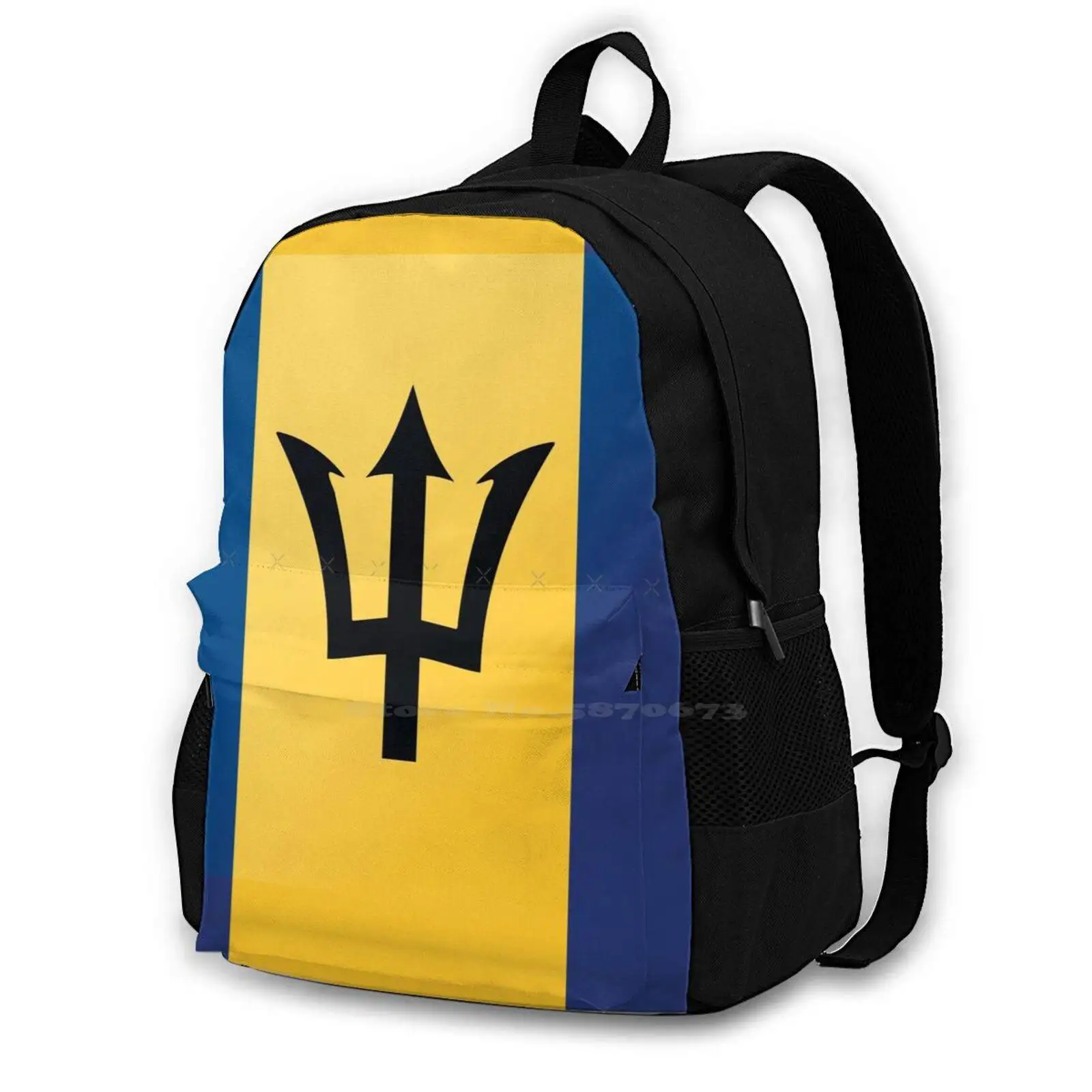 

Icon Representing Square Button Flag Of Barbados. Ideal For Catalogs Of Institutional Materials And Geography 300D Print Design