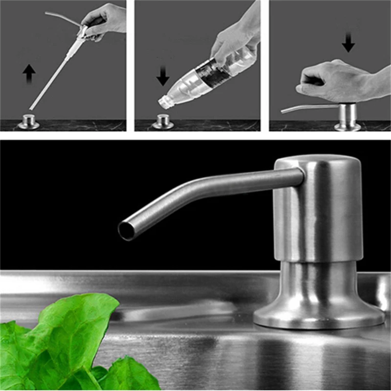 Liquid Soap Dispenser For Kitchen Sink 300ml Dishes Wash Detergent Bottle Hand Press Soap Dispenser Bottle